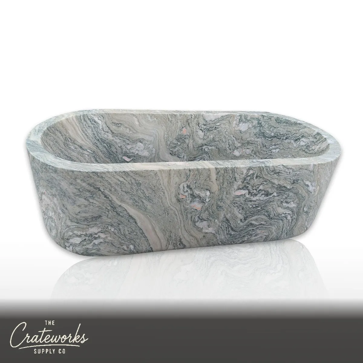 Modern Marble Bathtub — Designer Bathtub 66.14" Long