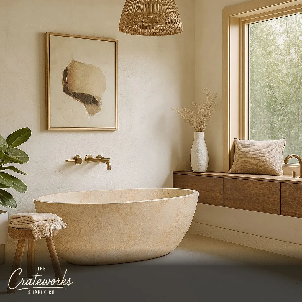 Marble bathtub - Beige Marble tub Honed surface