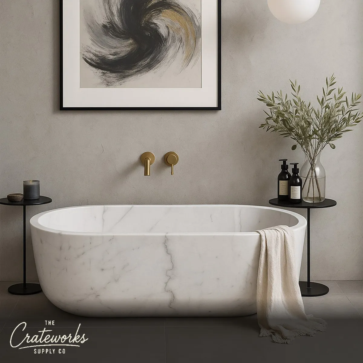 Carrara White Marble Bathtub