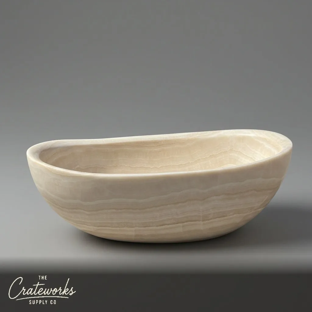 Onyx Bathtub — deep freestanding oval — 72.83 Inch Length — Yellow Onyx