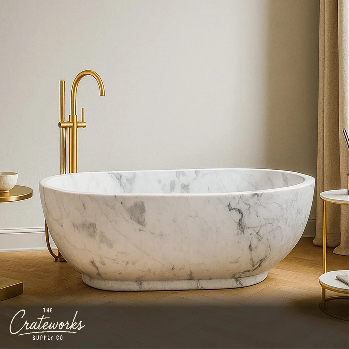 Natural stone bathtub