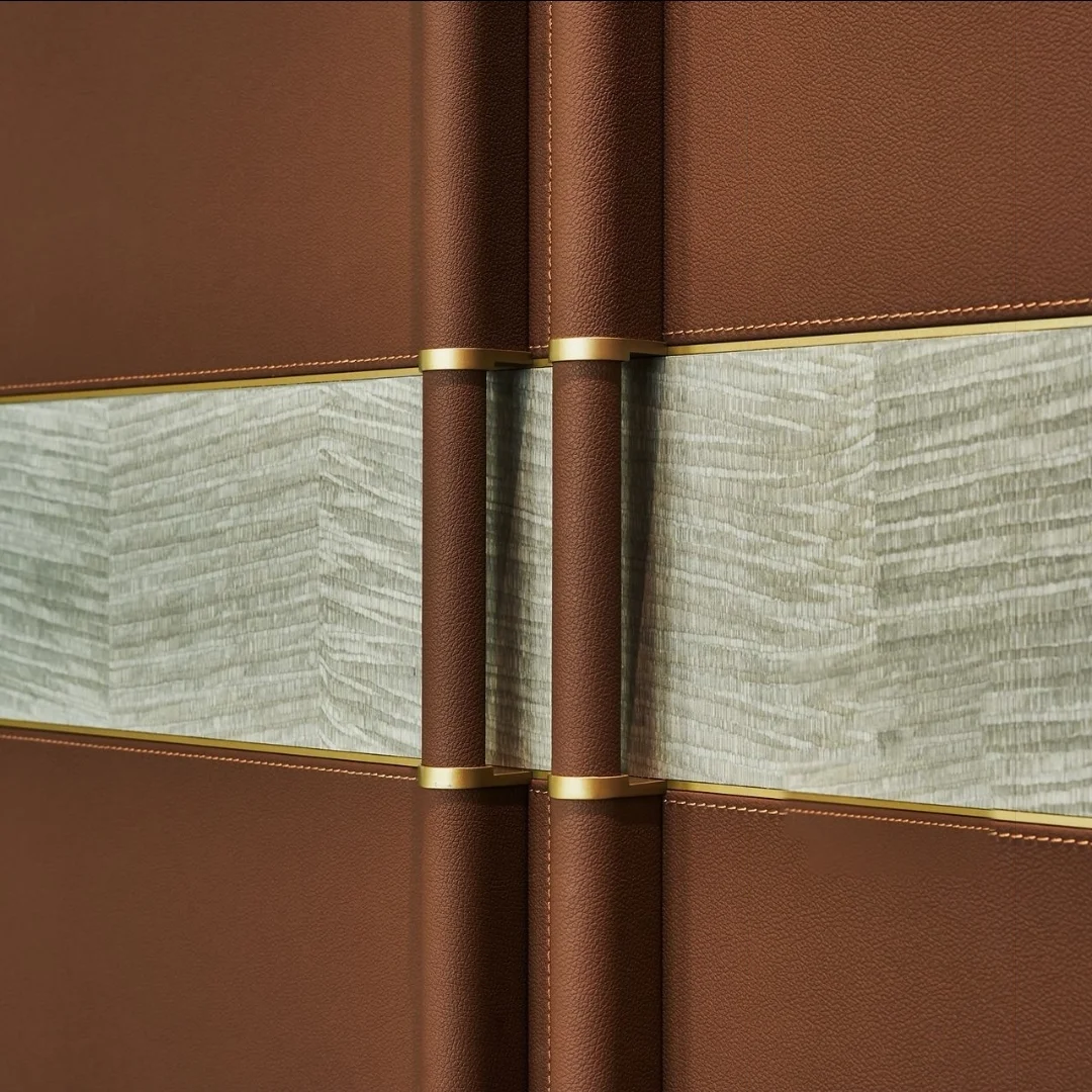 Six-Face Leather Cabinet Door, detail 1