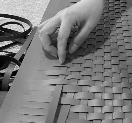 Woven Leather Door, handmade 1
