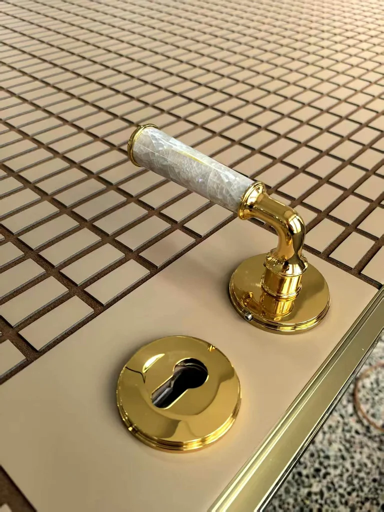Leather Door, Lever Hardware