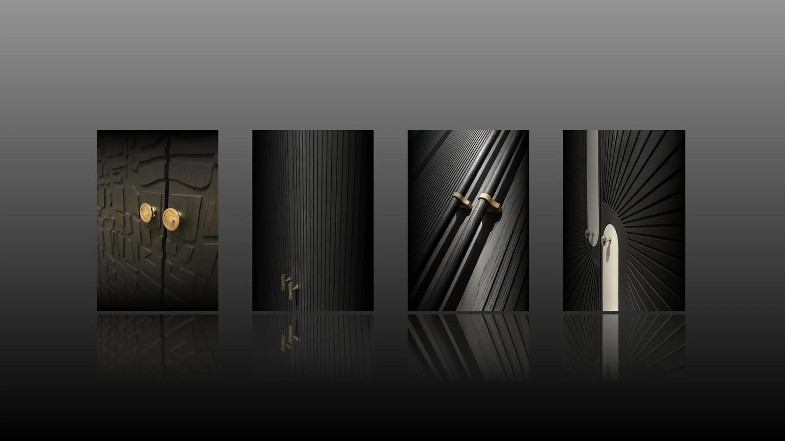 Leather + Ribbed-Wood Door, detail 1