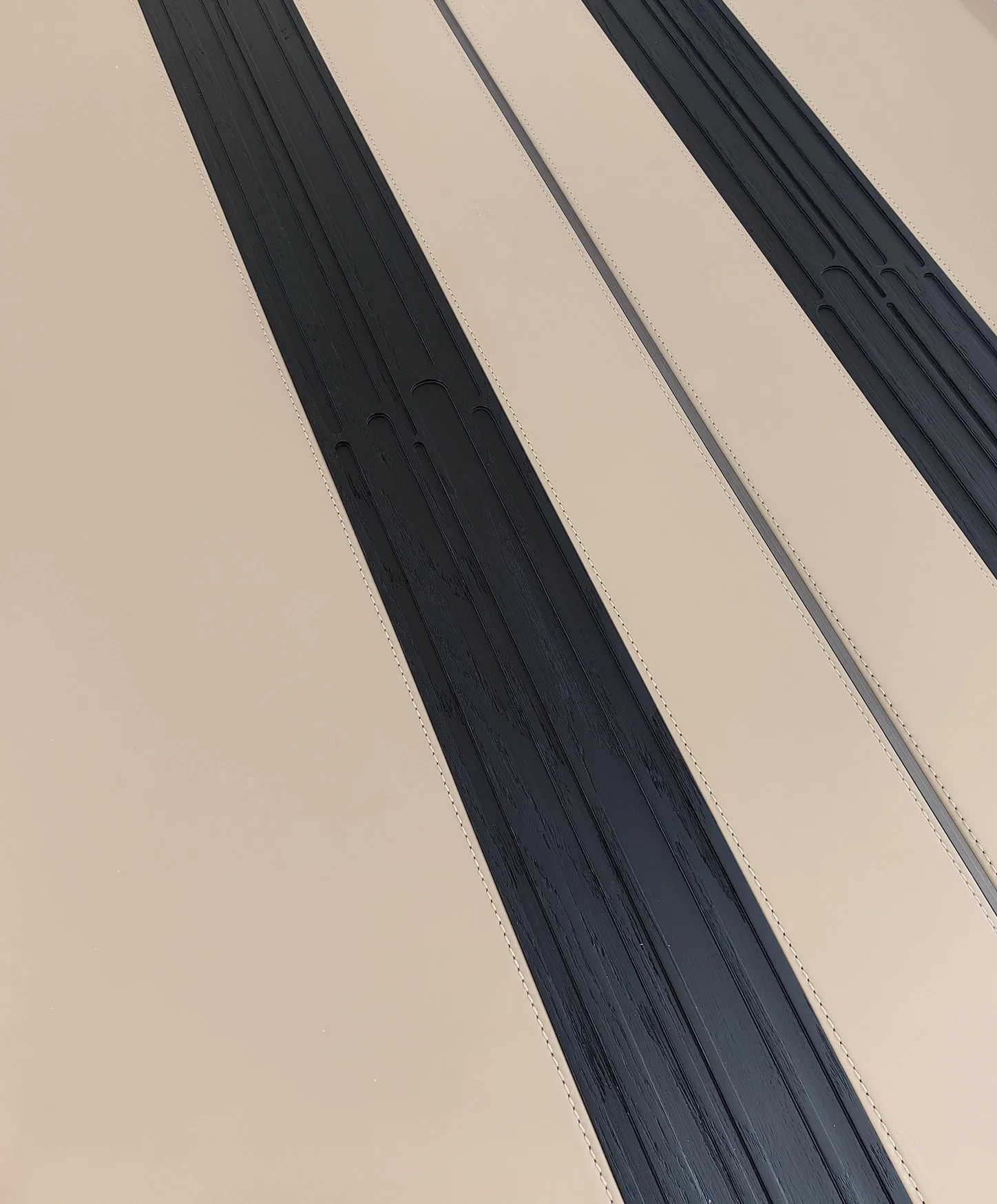 Leather + Ribbed-Wood Door