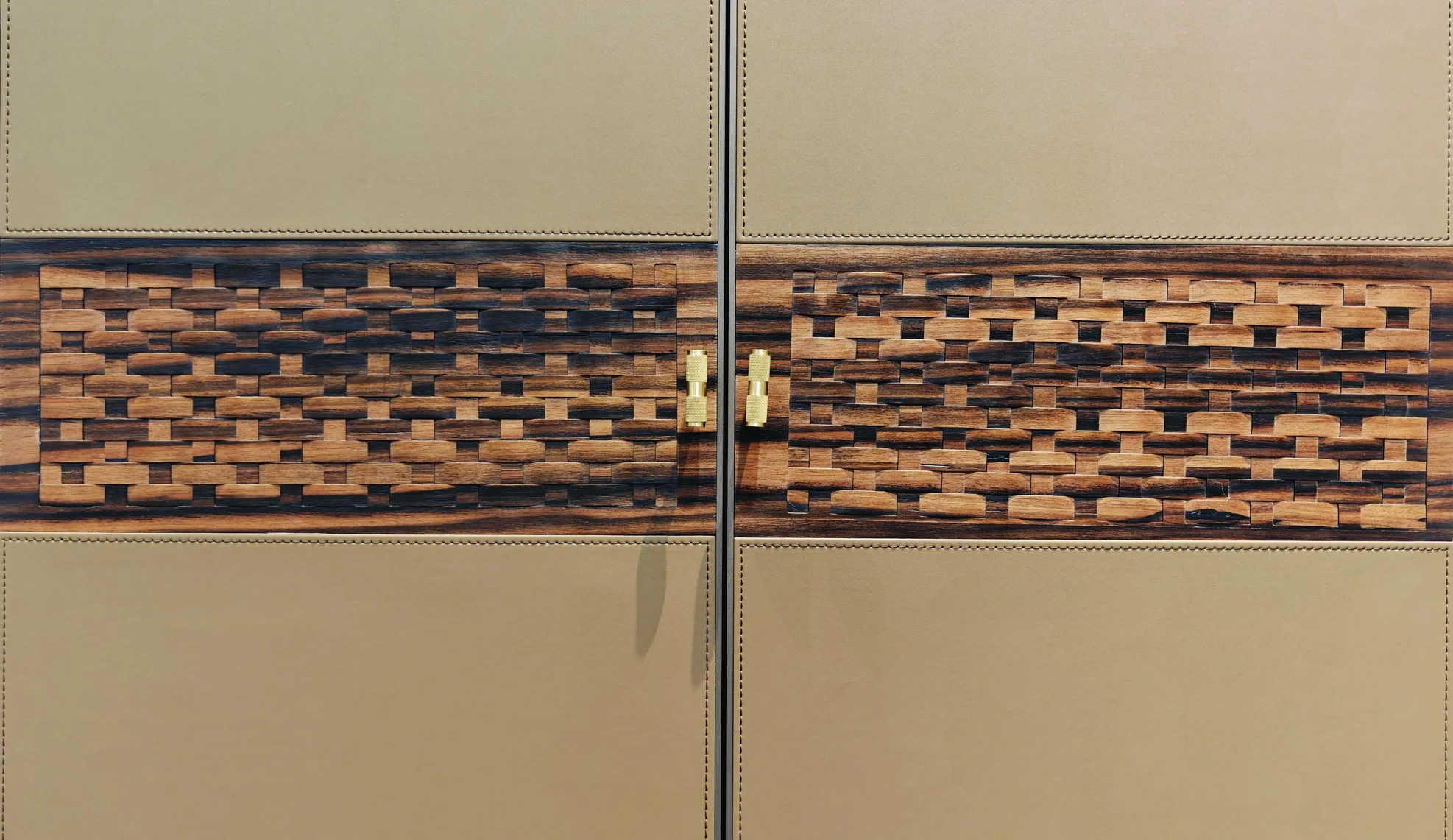 Leather + Woven-Wood Door