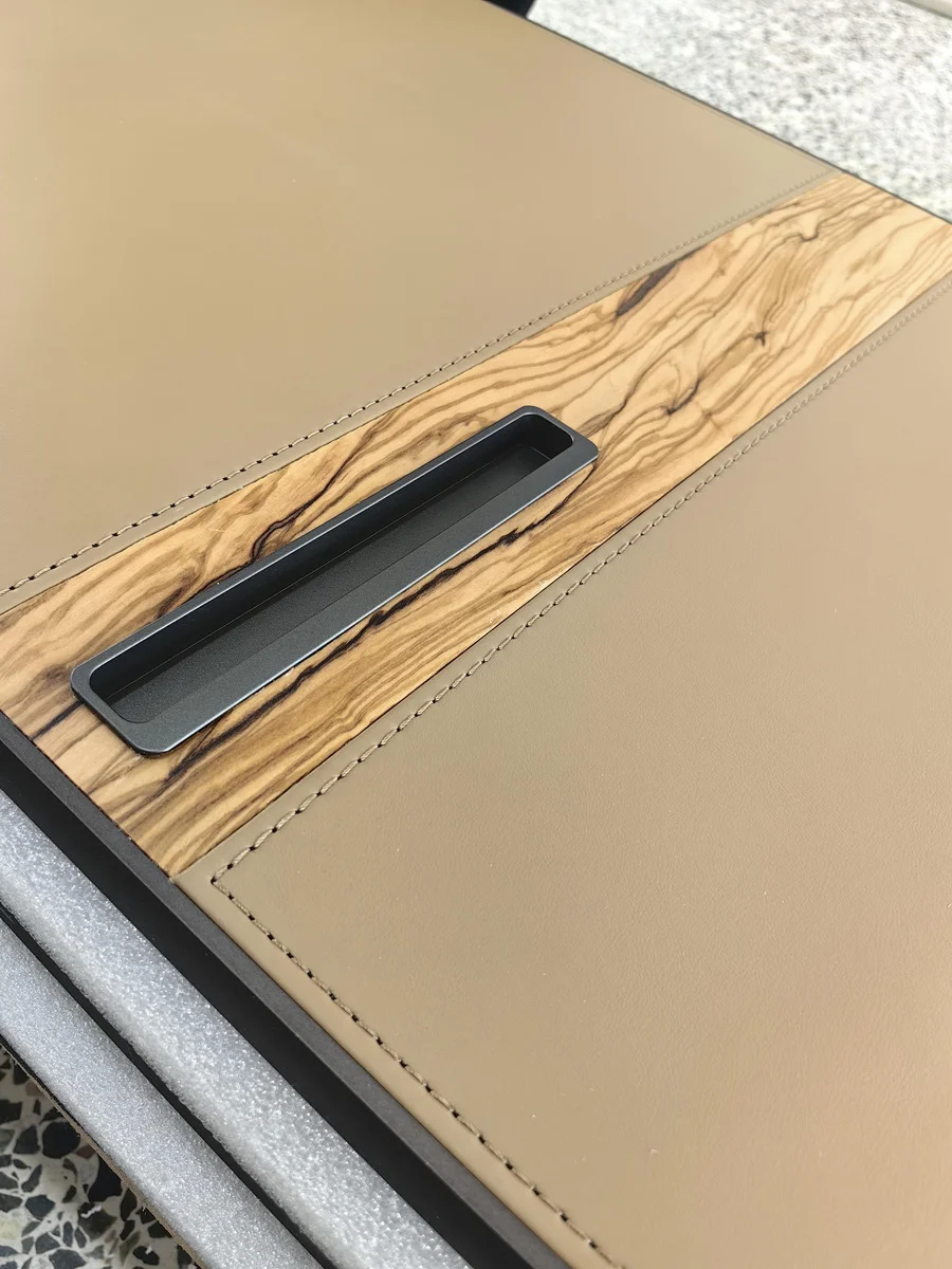 Leather + Wood Waist-Band Door, detail 1
