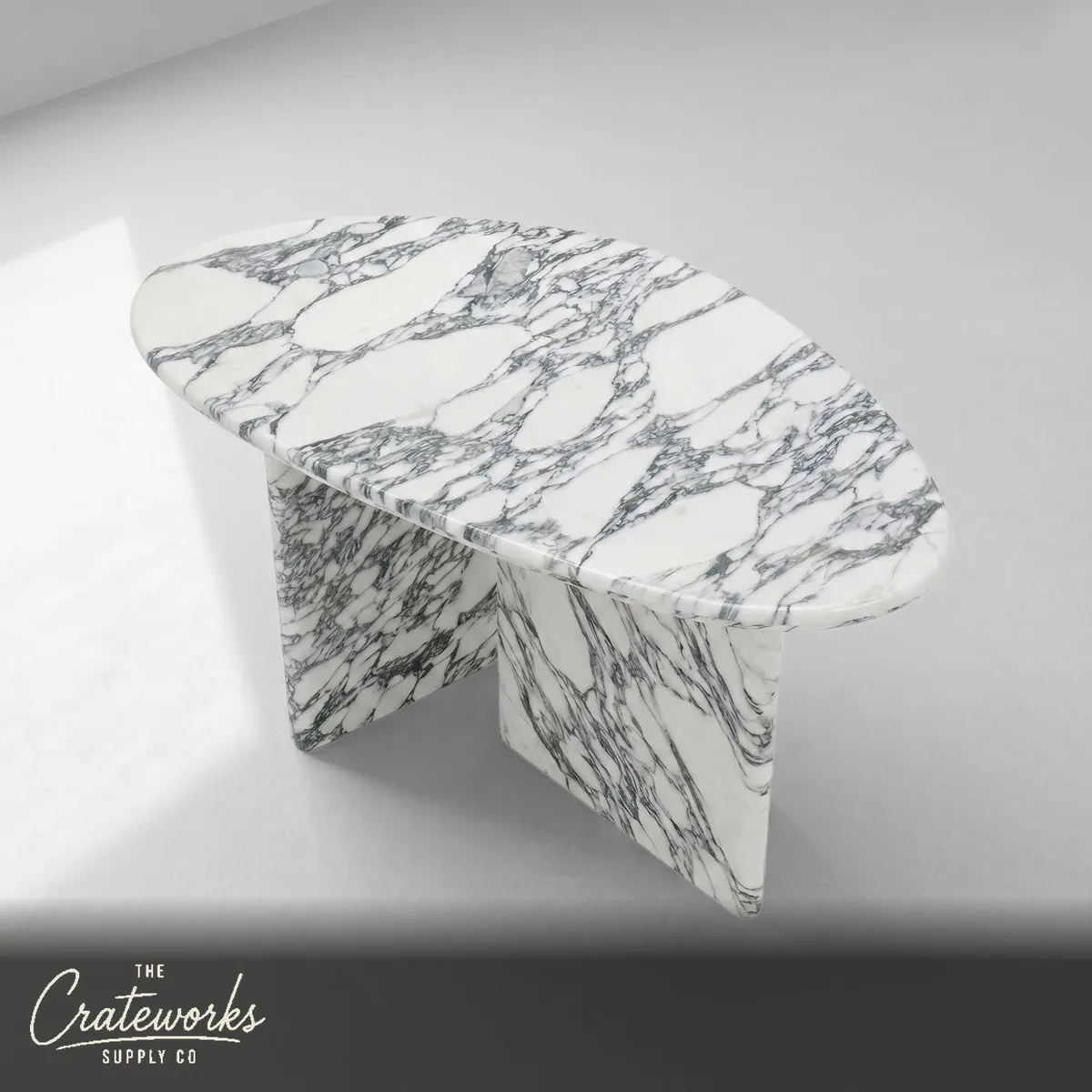 Arabescato Marble Coffee Table - Pebble