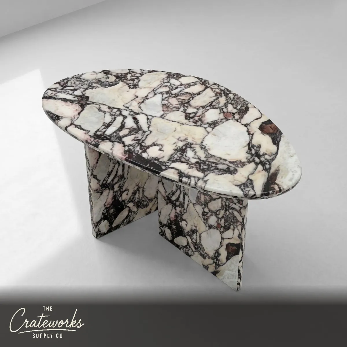 Calacatta Viola Marble Coffee Table - Pebble