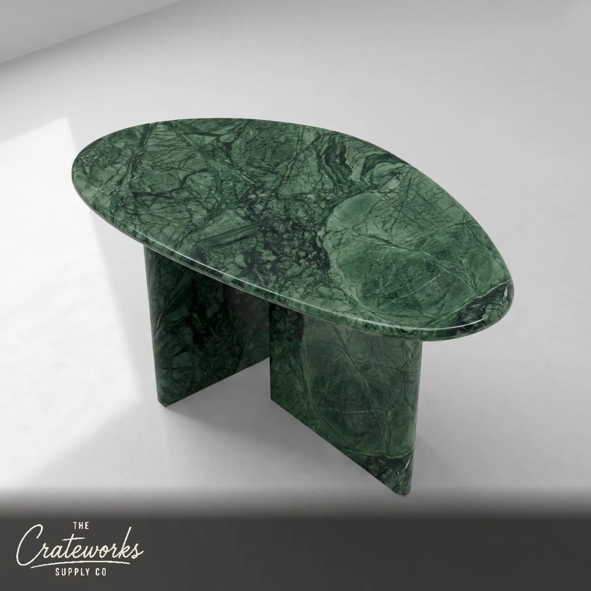 Green Guatemala Marble Coffee Table - Pebble