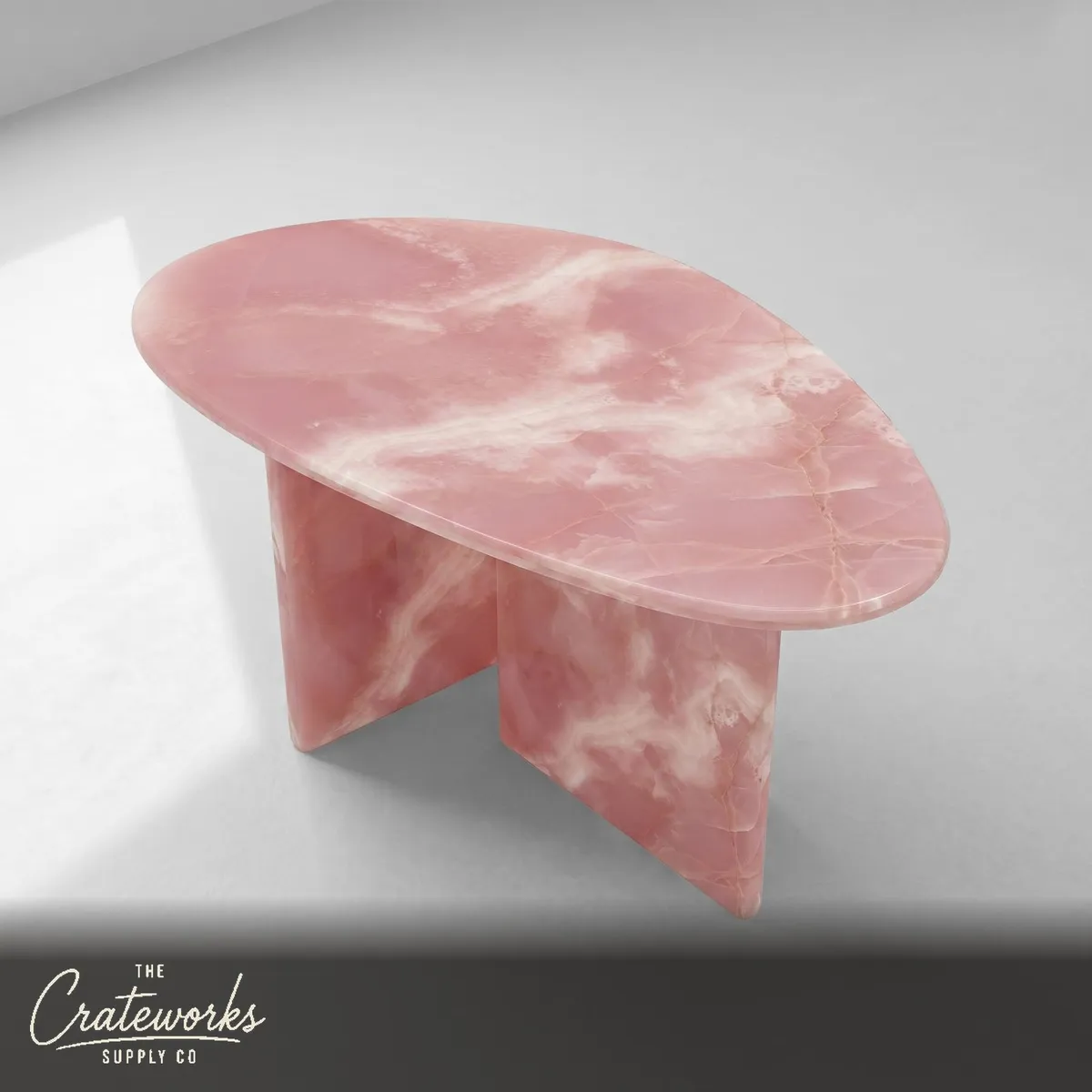 Pink Onyx Marble Coffee Table - Pebble