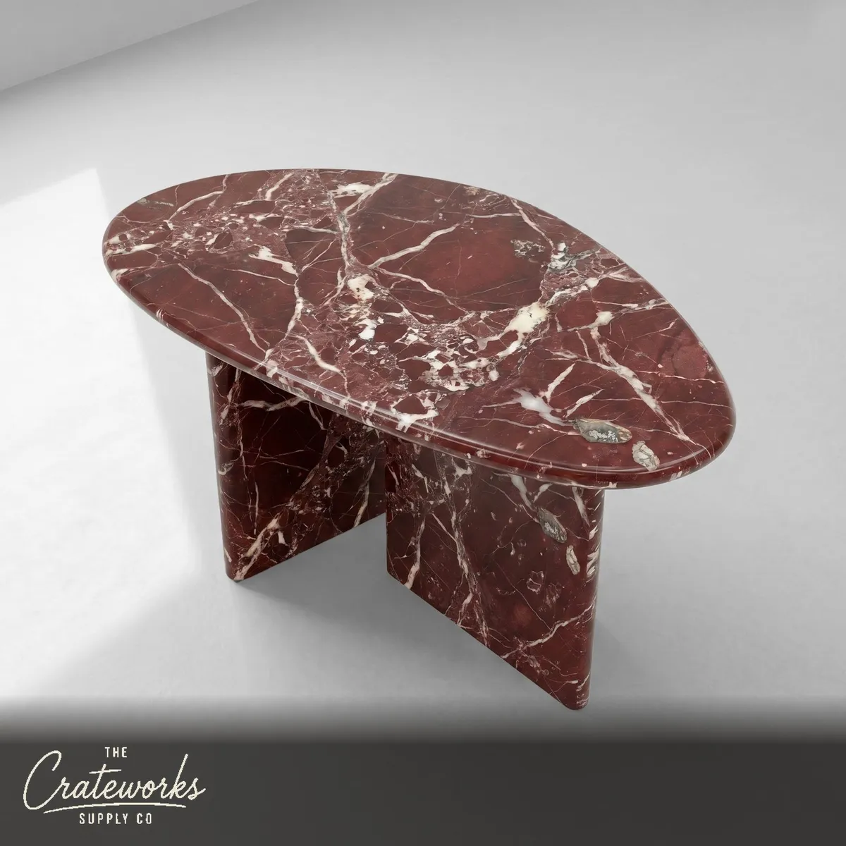 Rosso Levanto Marble Coffee Table - Pebble