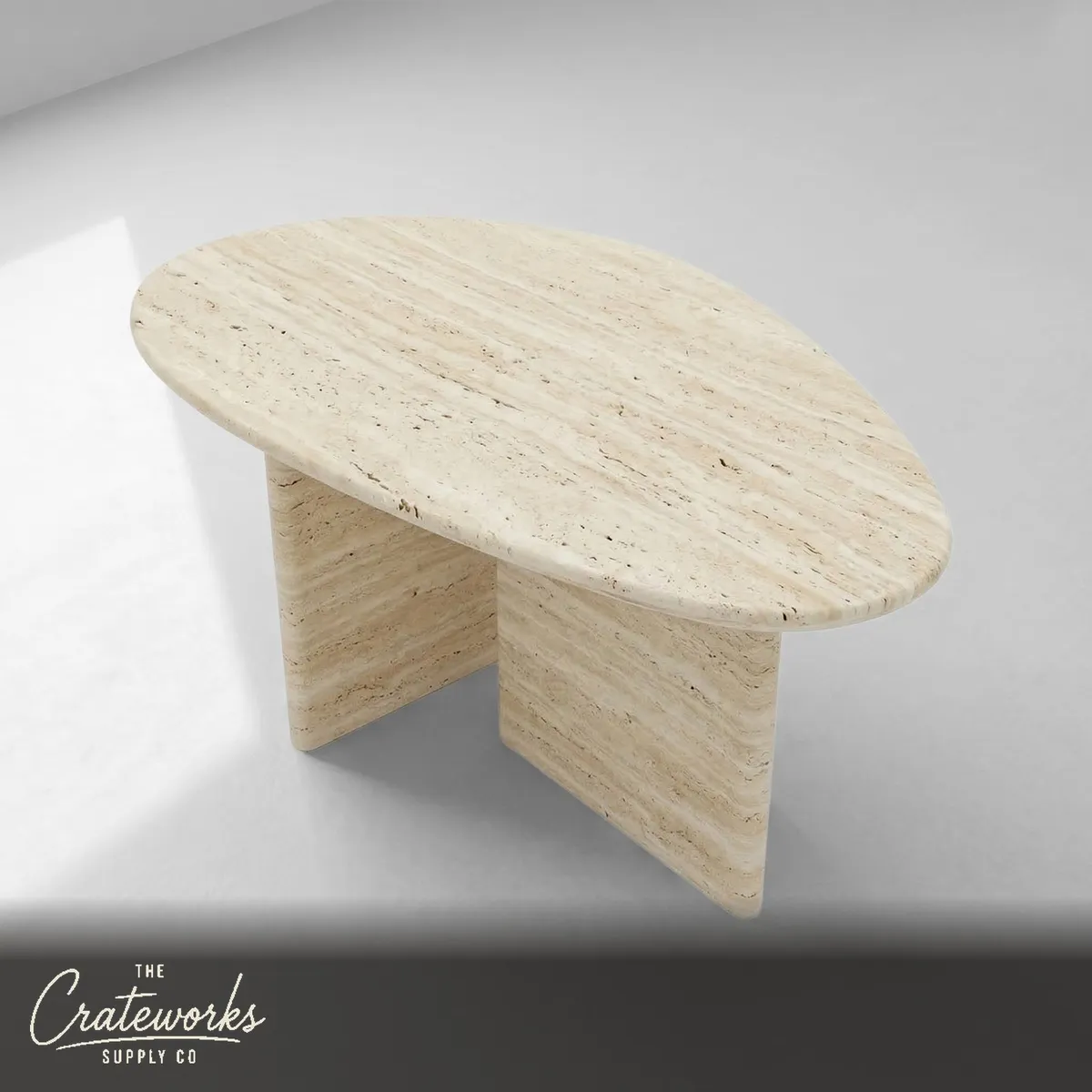 Beige Travertine Coffee Table - Pebble