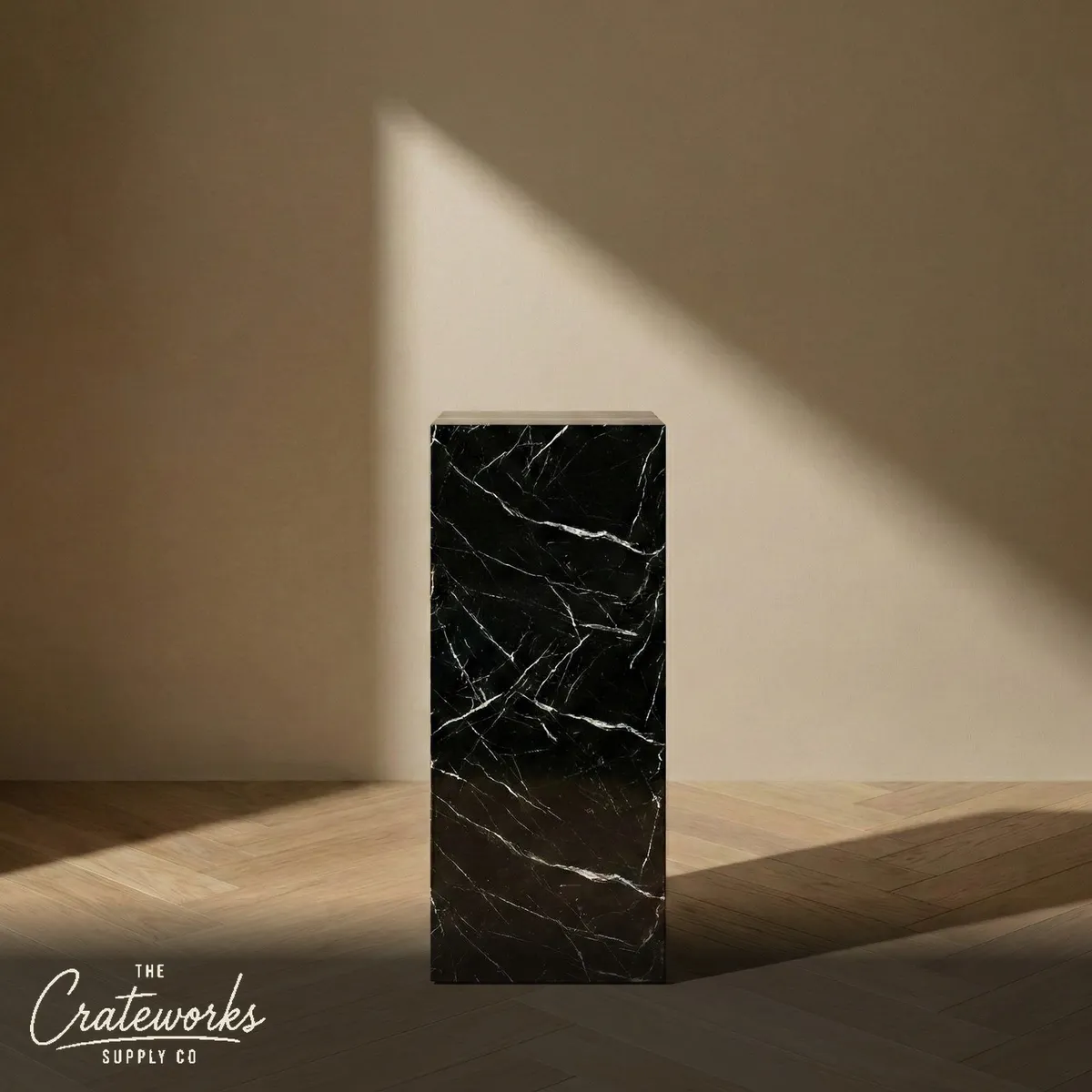 Nero Marquina Marble Pedestal Stand