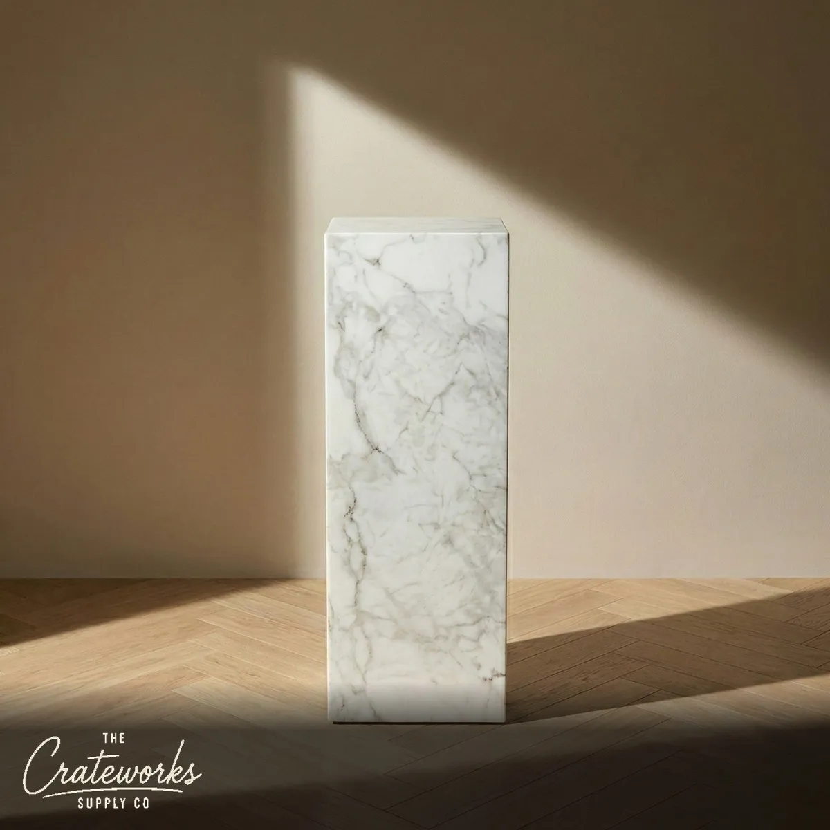 White Carrara Marble Pedestal Stand