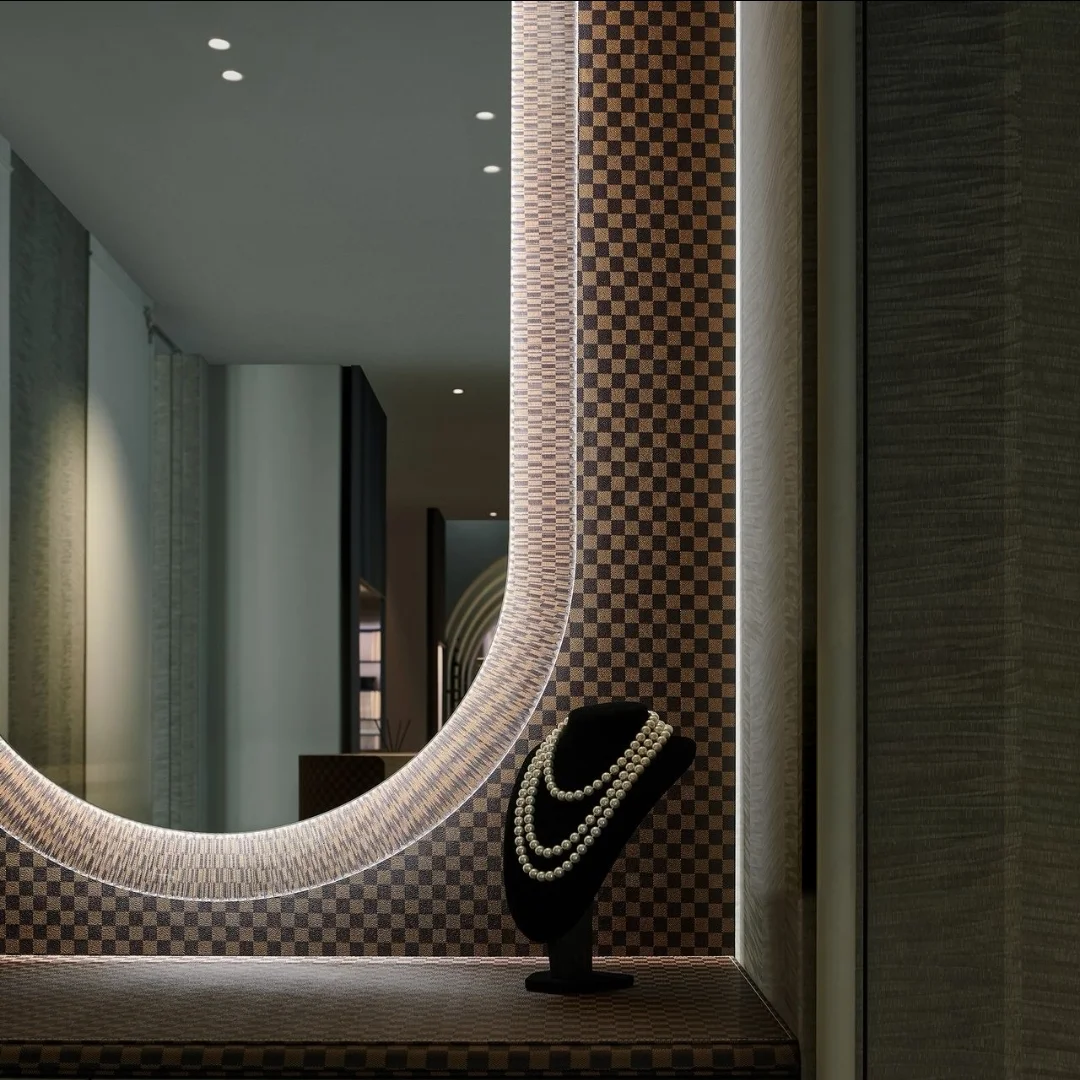 Curved Oval Valet Island, in the room 14