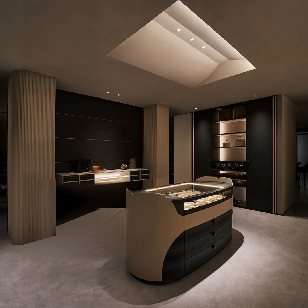 Curved Two-Tone Island, in the room 1
