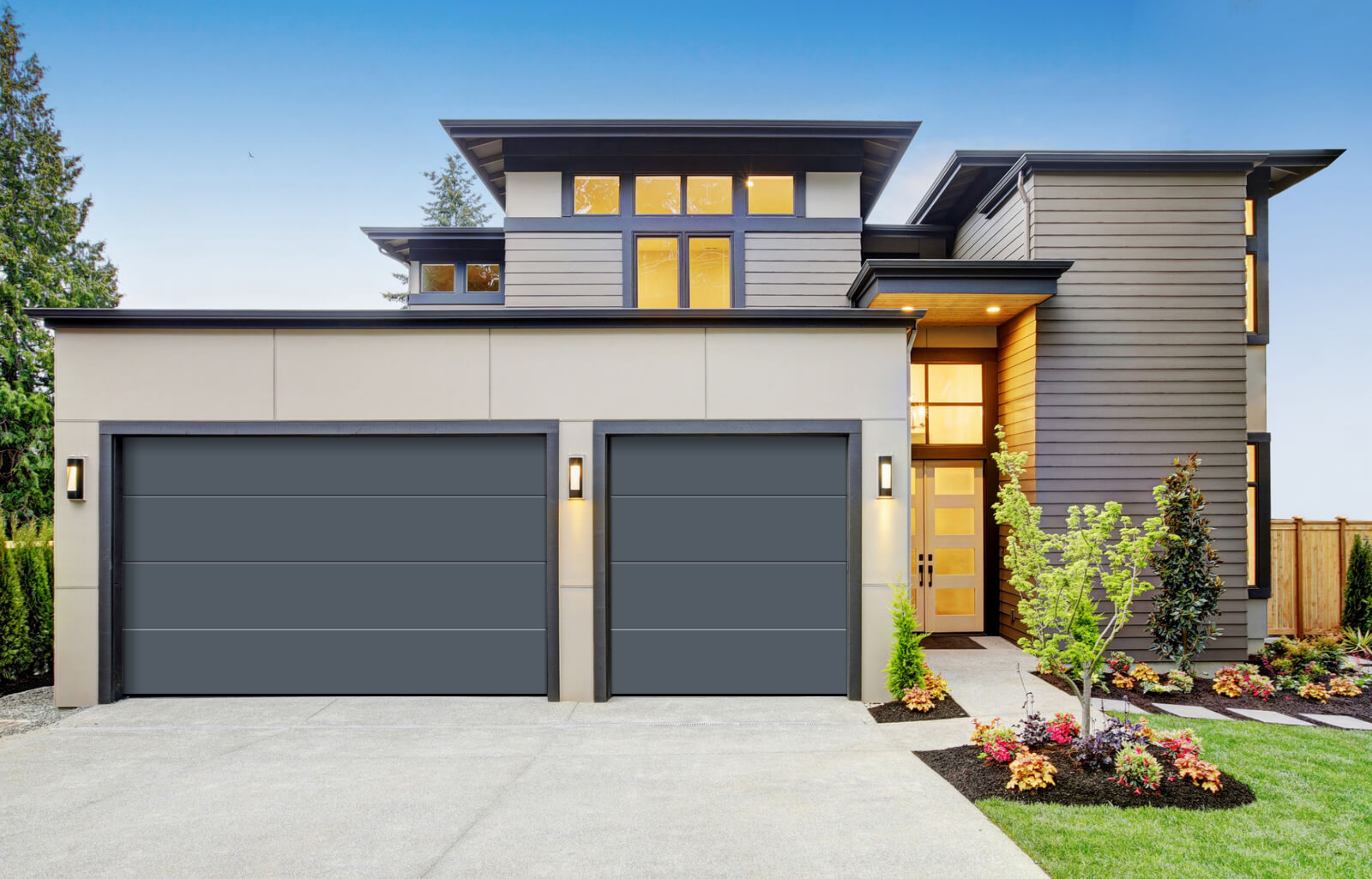 Flush Panel Contemporary Garage Door