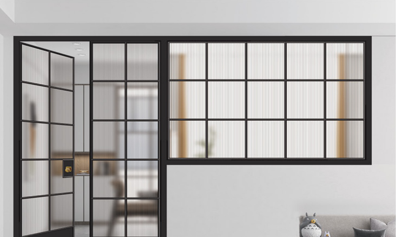 Steel-Look Aluminum Partition Door