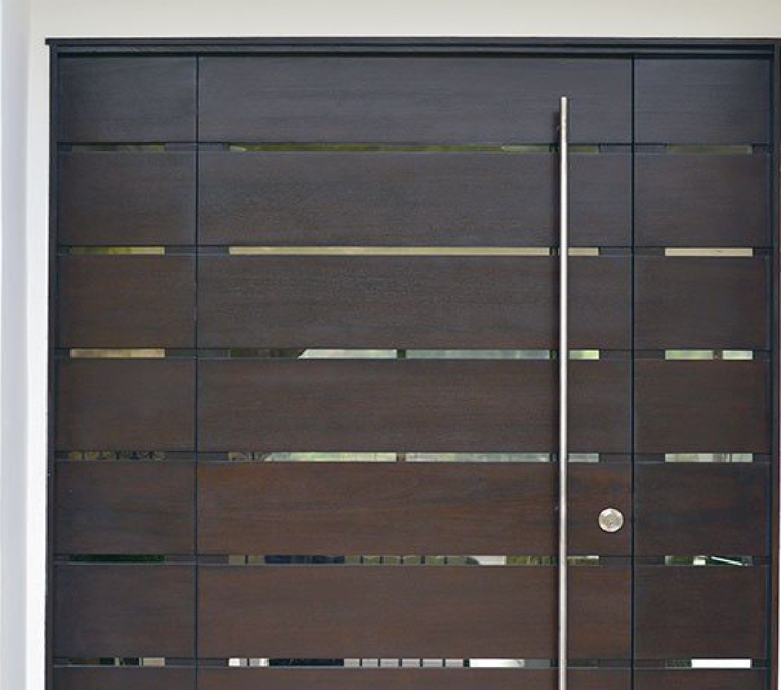 Horizontal-Plank Modern Entry Door