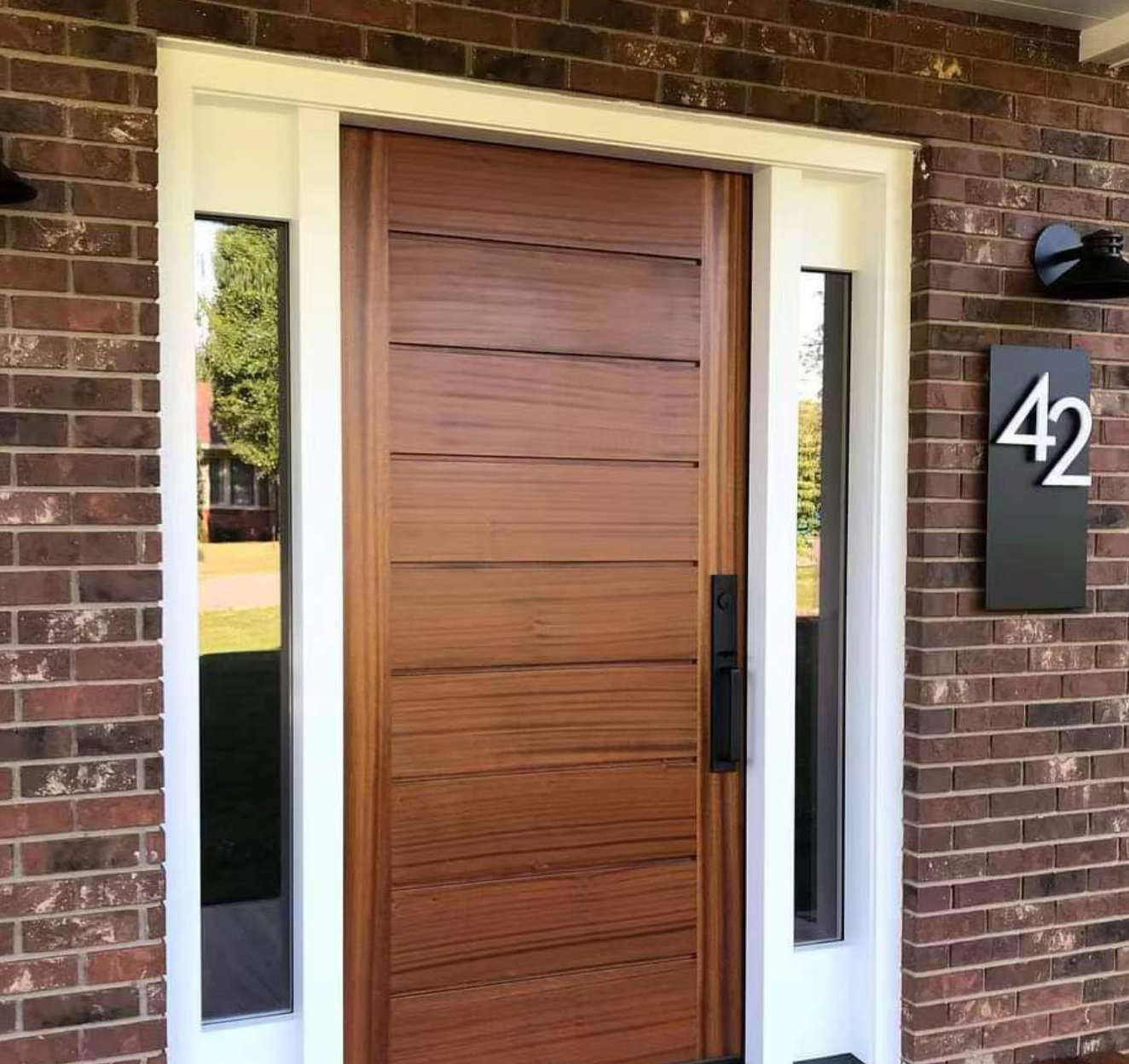 Solid Wood Entry Door with Sidelite