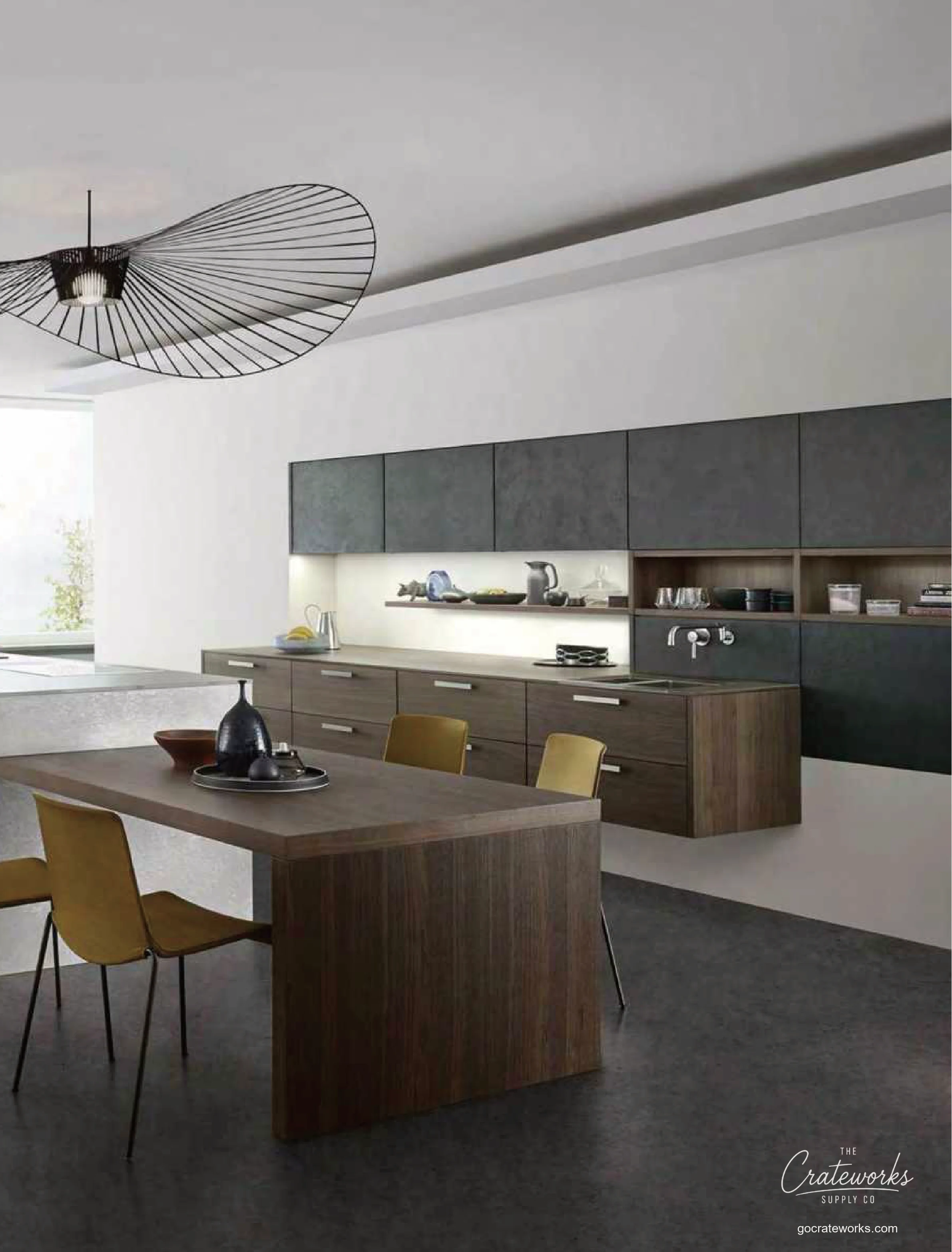 Slab-Front Kitchen Cabinets - Modern Collection