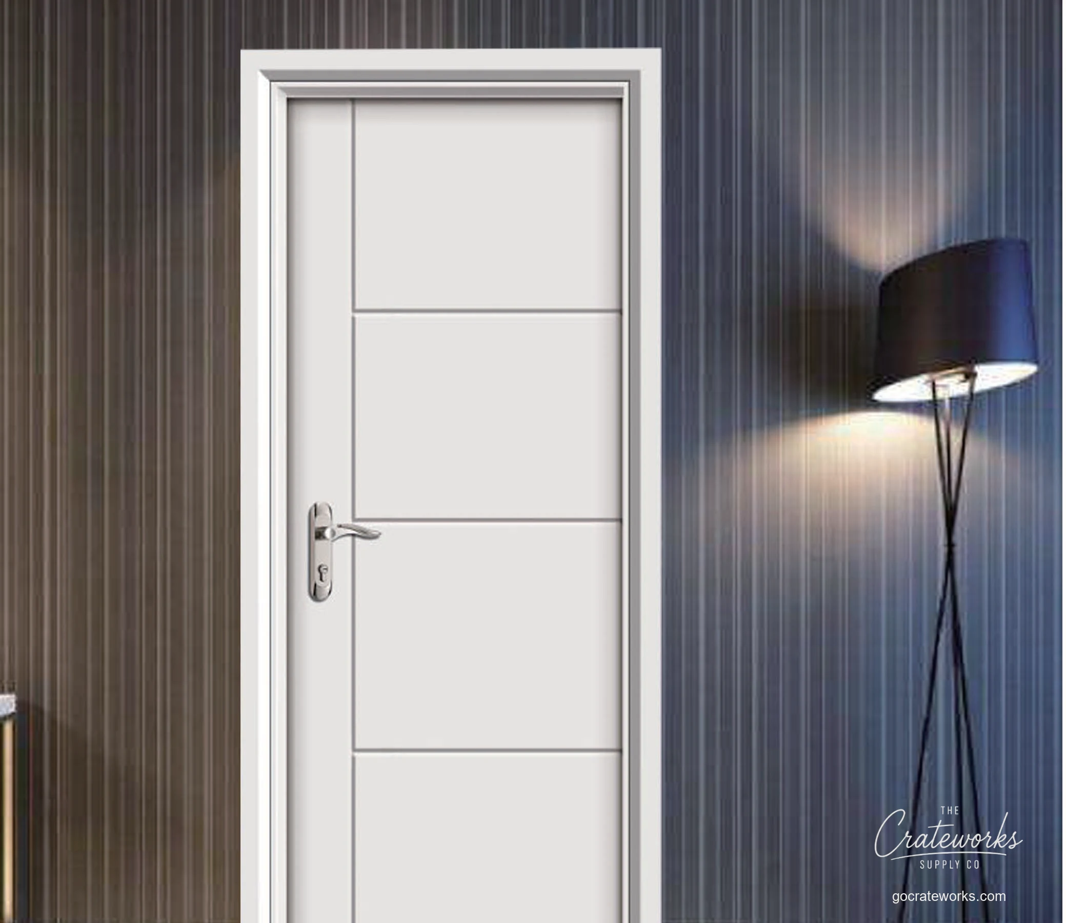 Modern Flush Interior Door with Horizontal Reveal