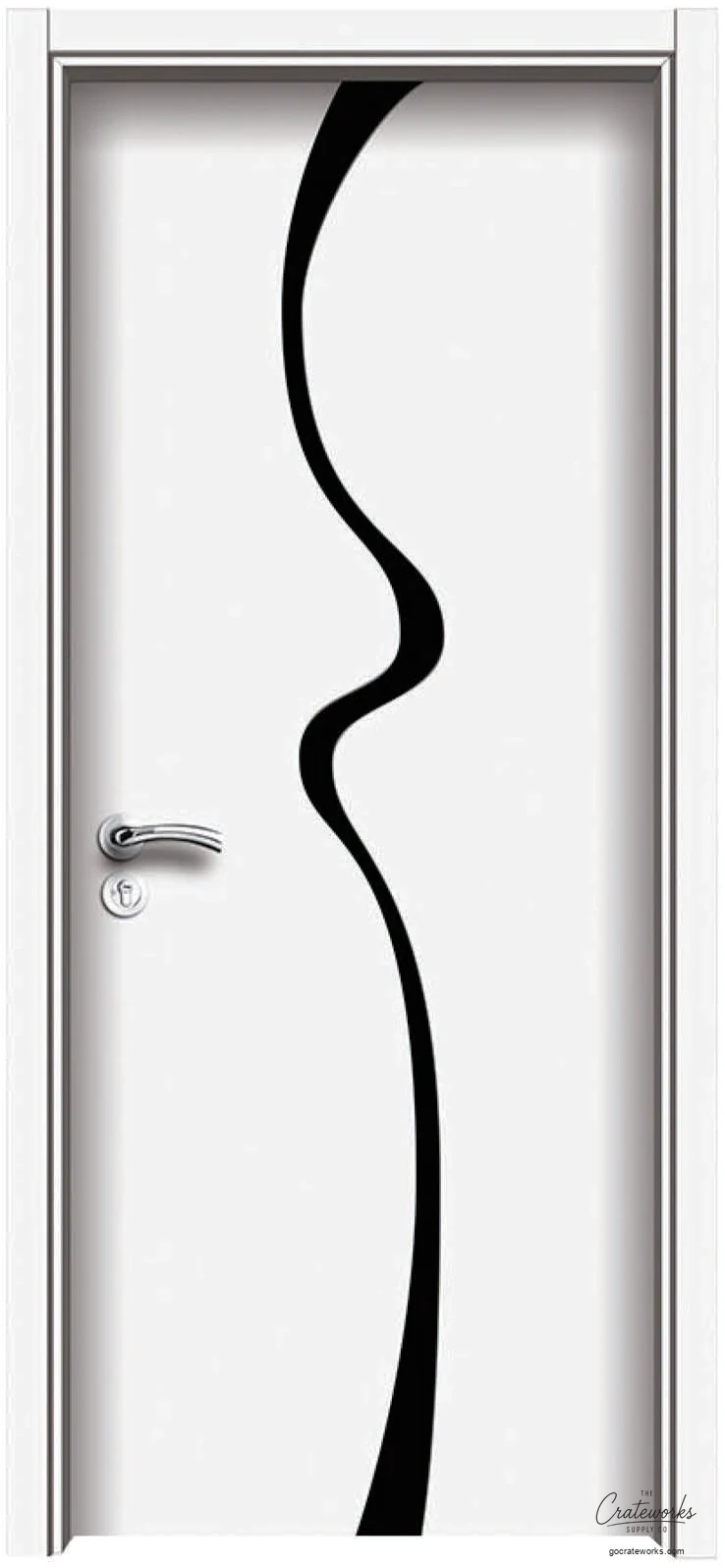 Flush Interior Door with Wave Inlay