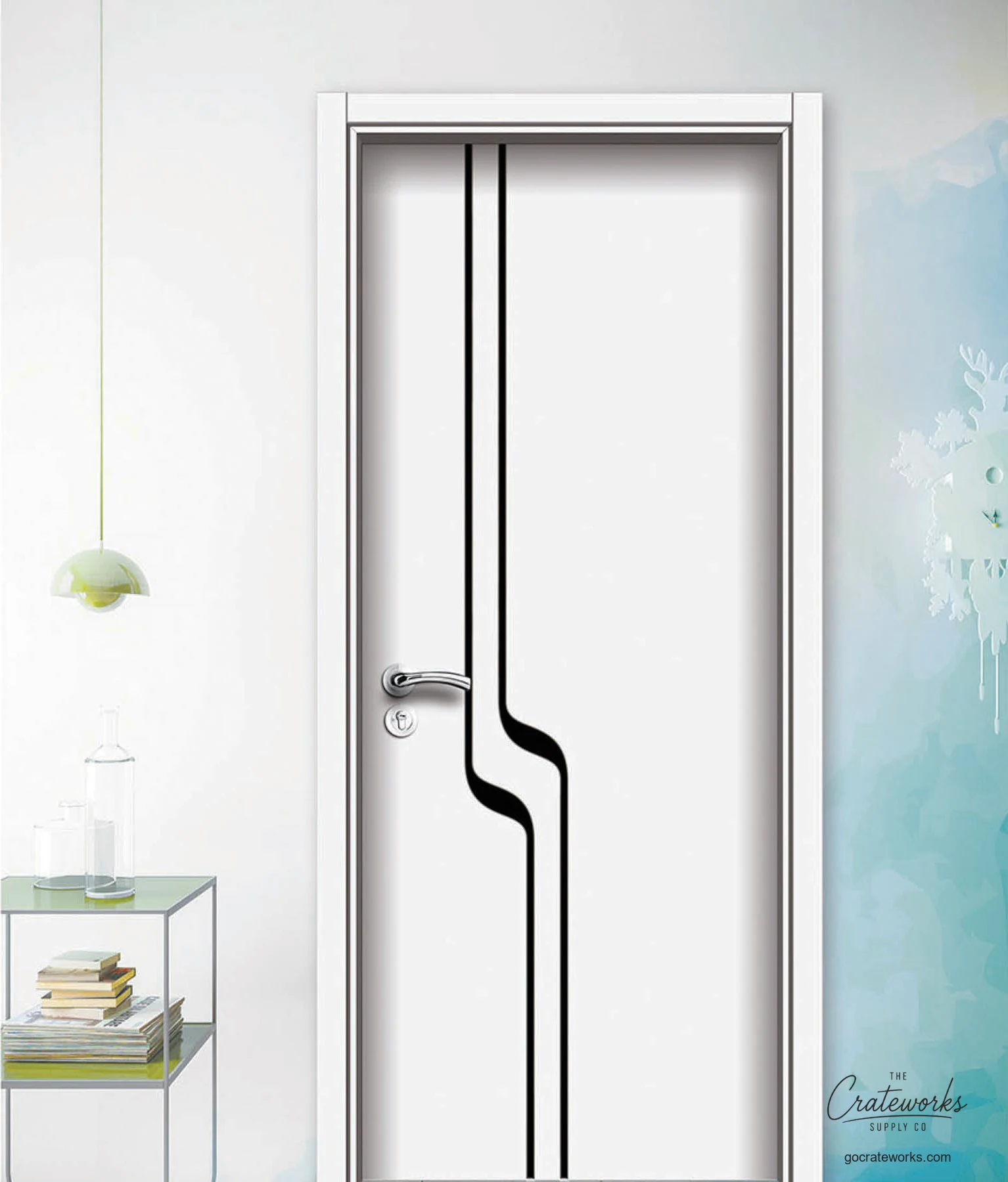 Flush Interior Door with Zigzag Inlay