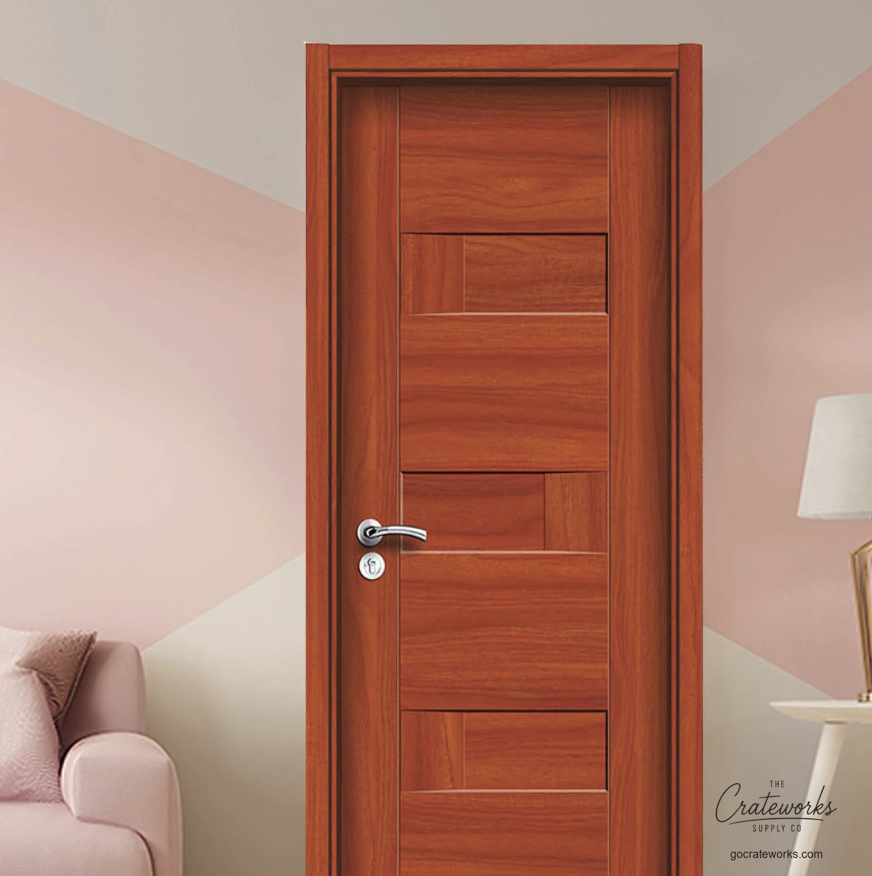 3-Panel Offset Interior Door
