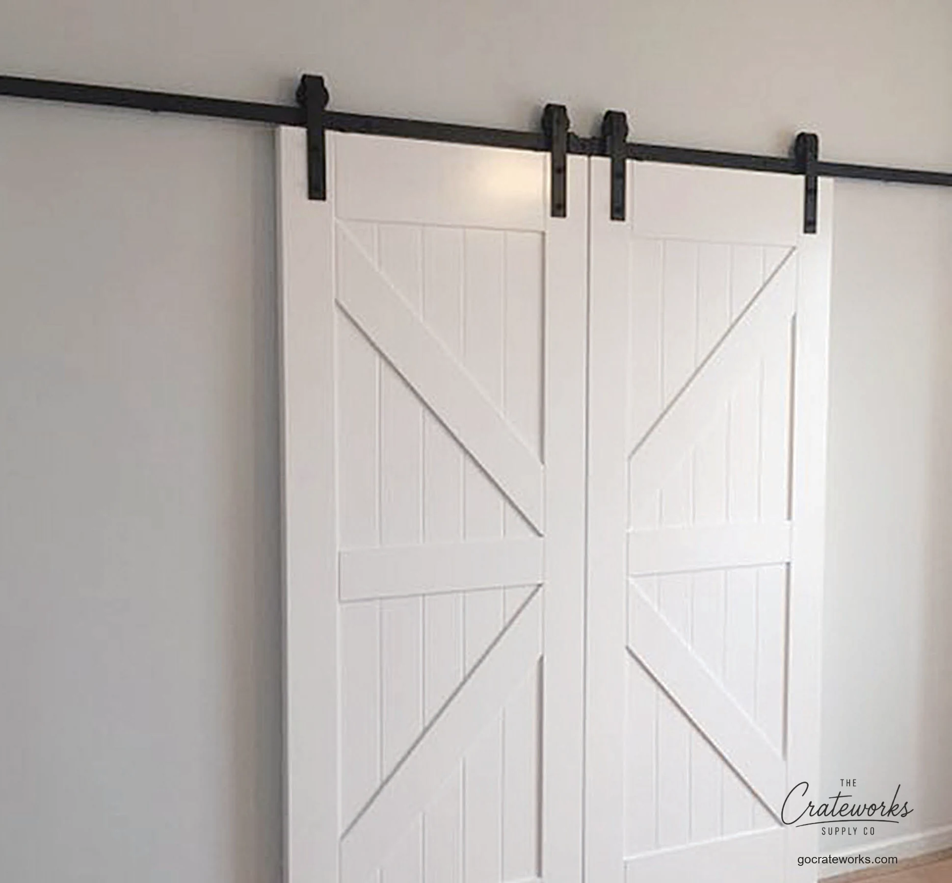 Double Sliding Barn Door, K-Brace Plank