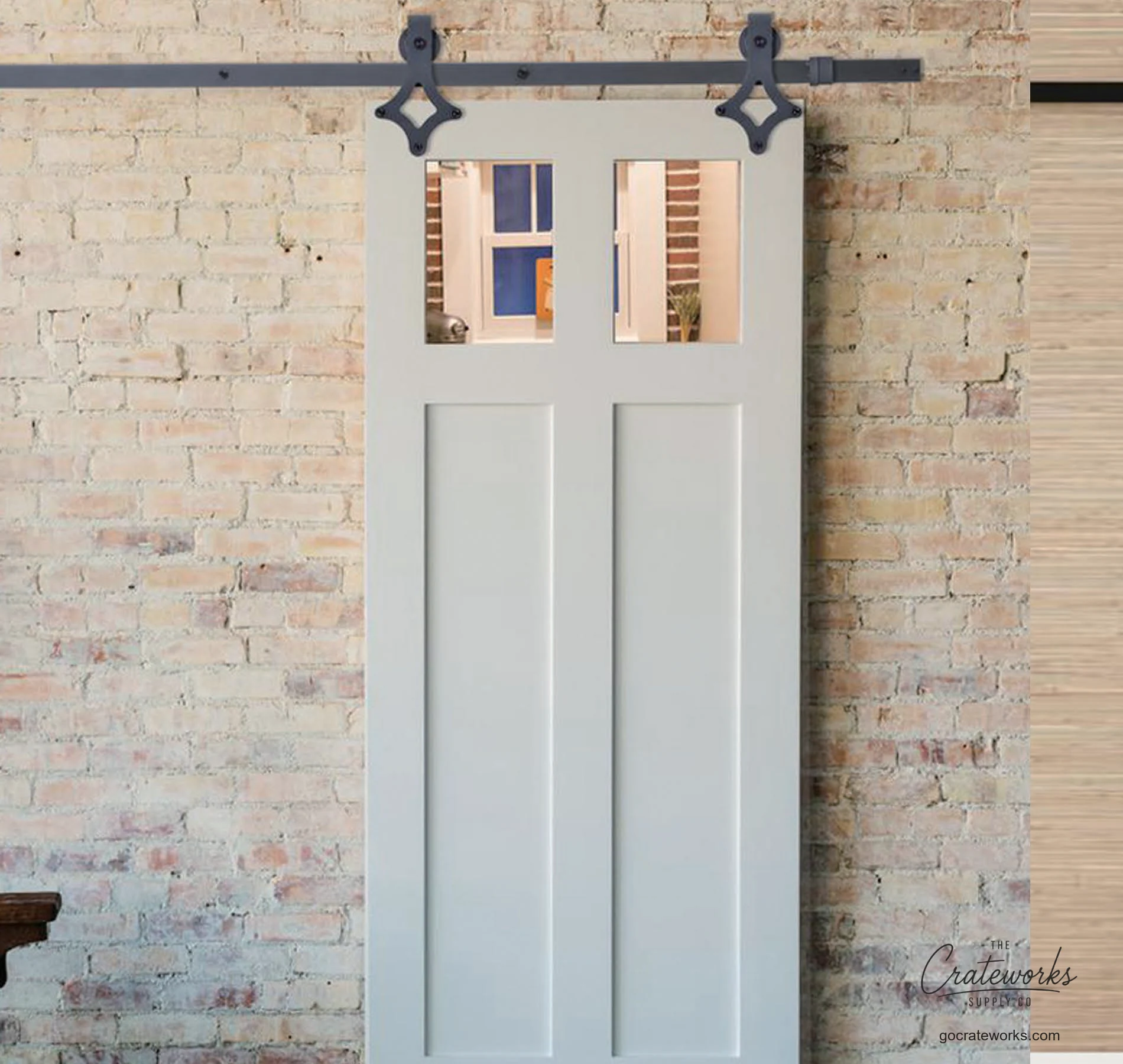 Sliding Barn Door with Craftsman Window Lites