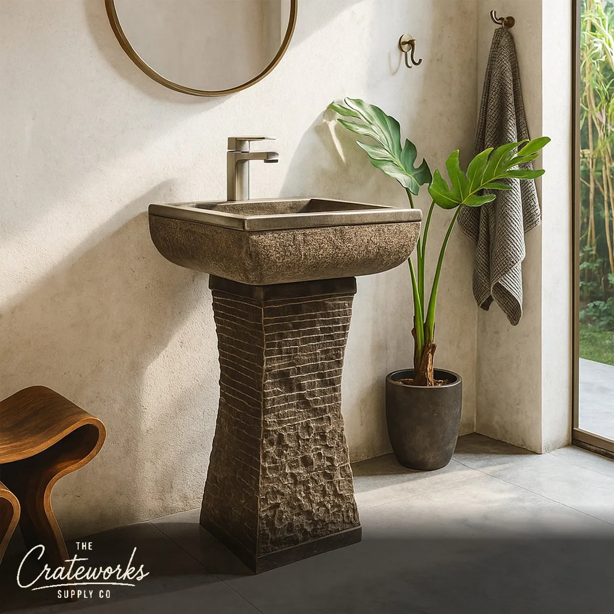 Absolute Black Traditional Pedestal Sink