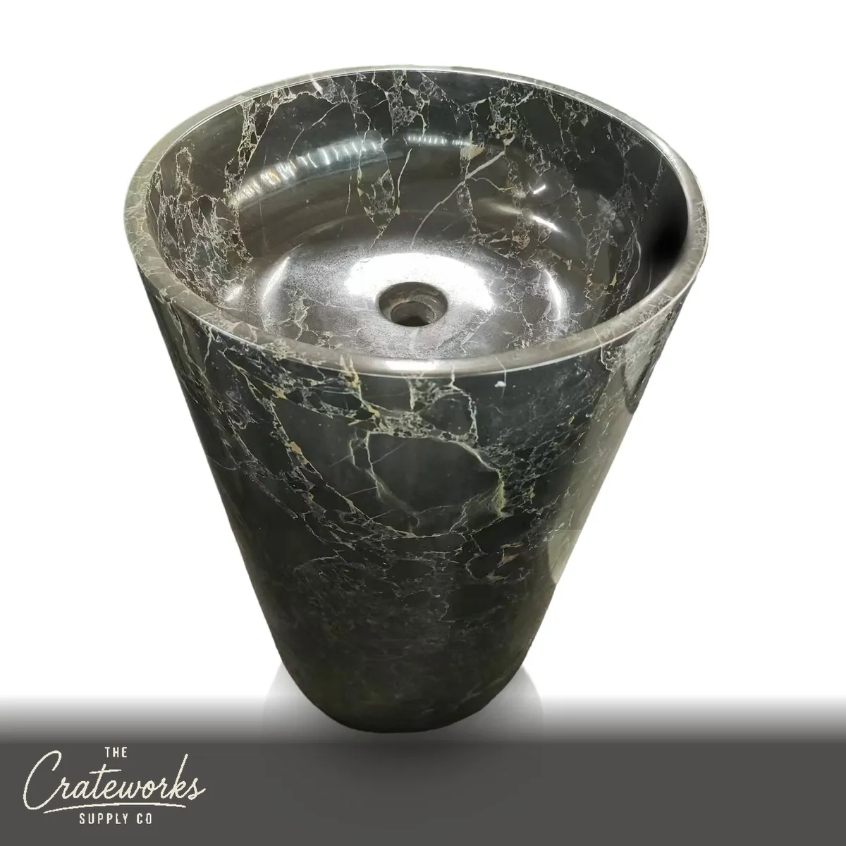 Black Gold Contemporary Pedestal Sink