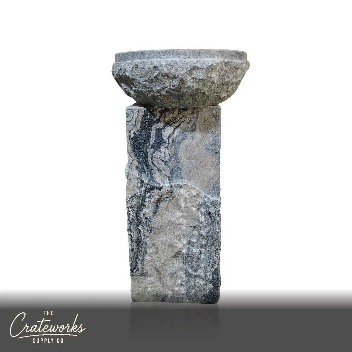 Dark Grey Small Pedestal Sink