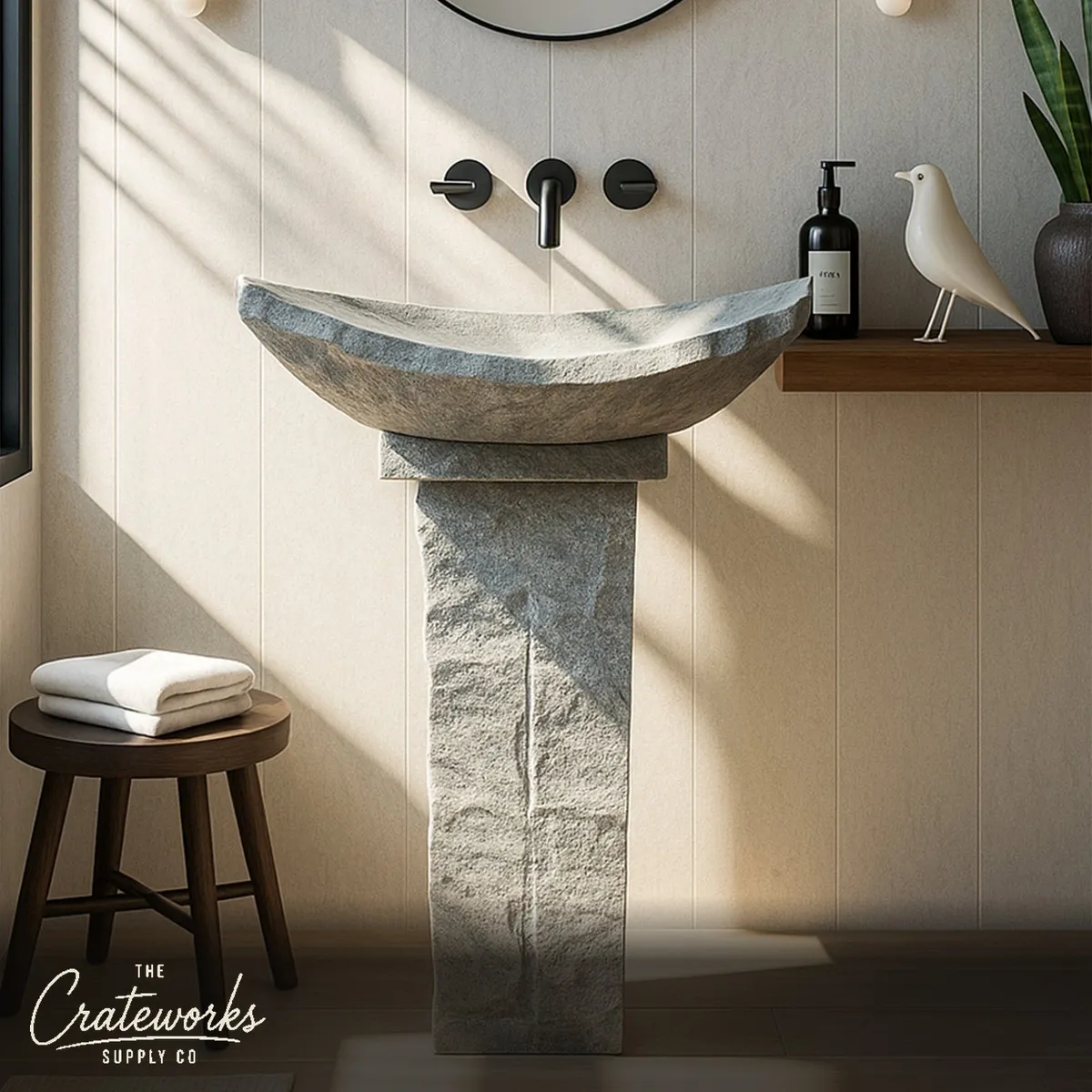 Light Grey Full Pedestal Sink
