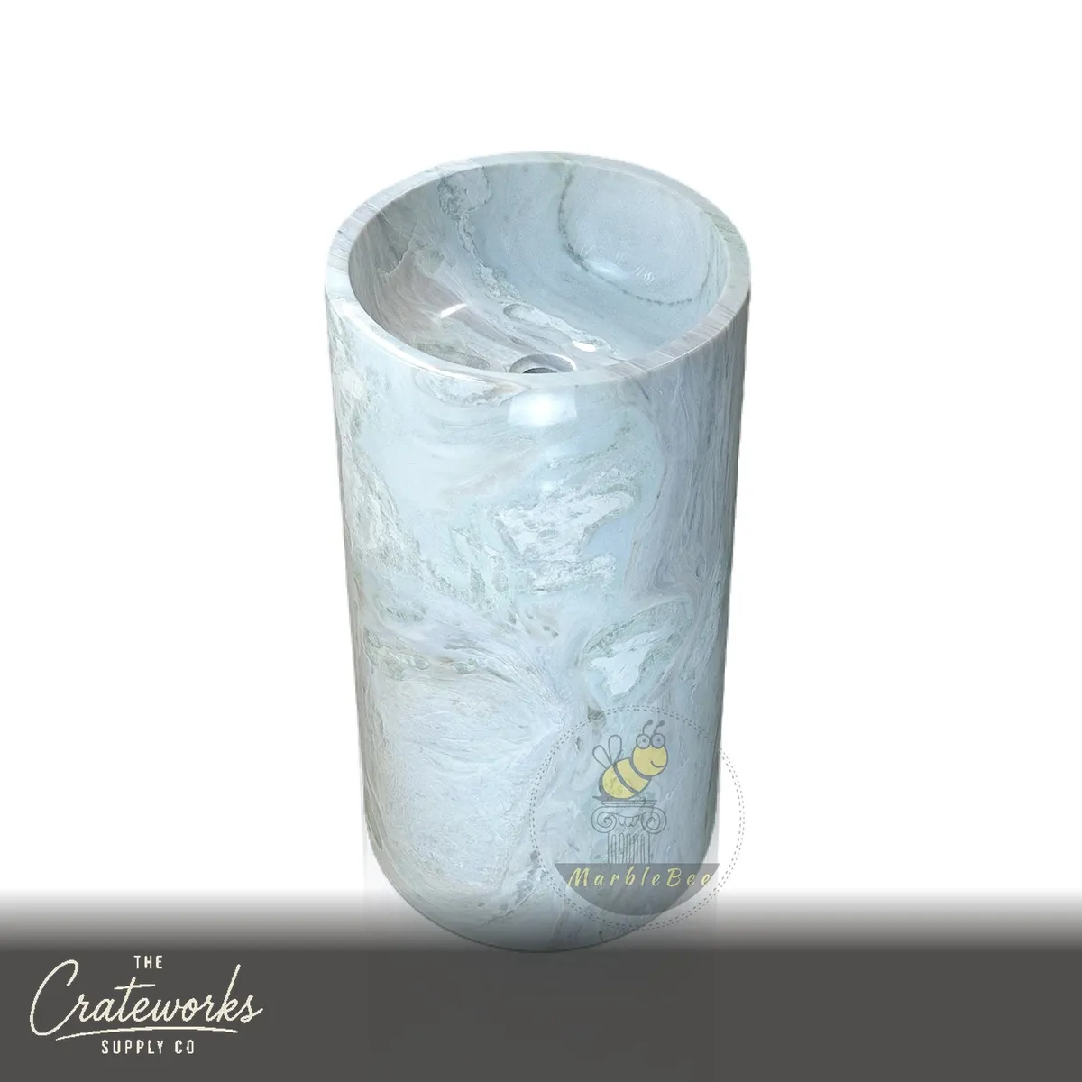 Luxury Marble pedestal sink Modern Simple design, detail 1