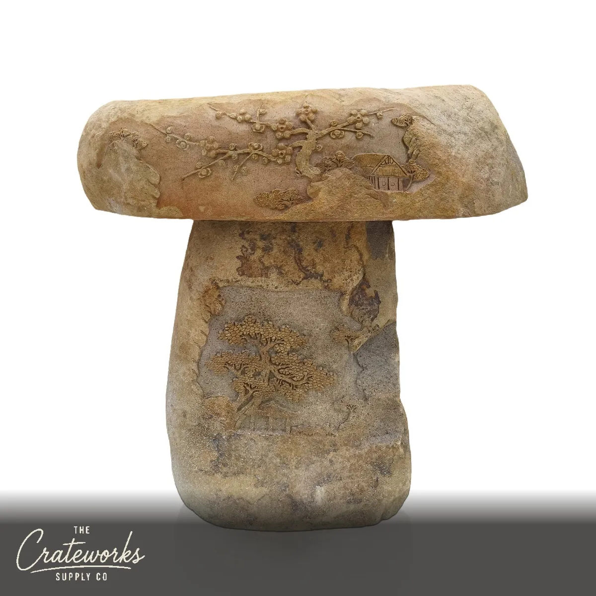 Natural Stone Block Pedestal Basin Sink