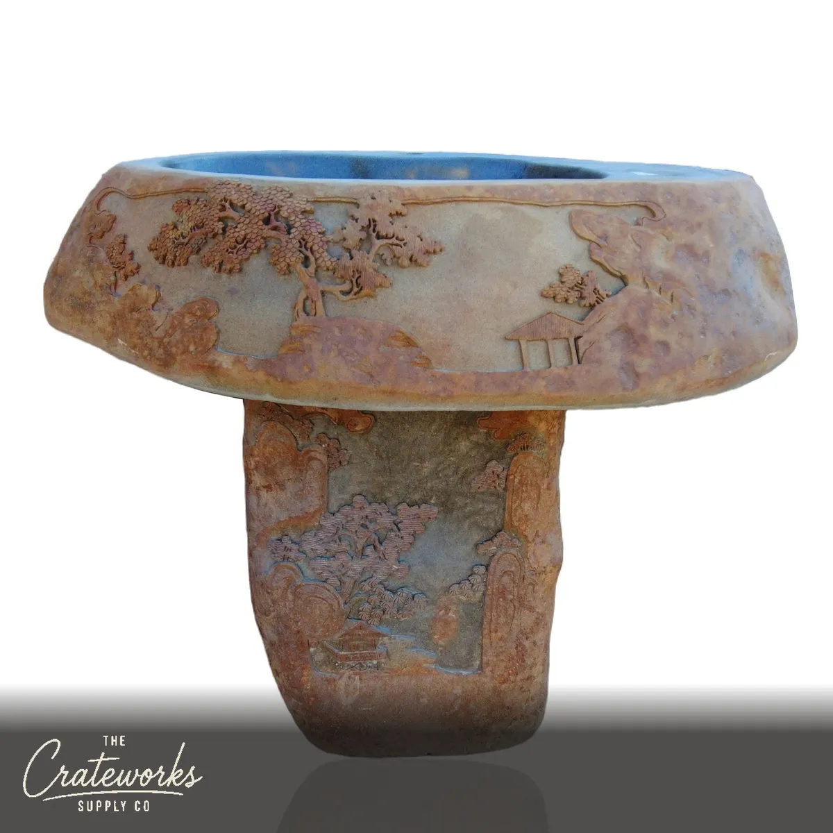 Natural Stone Rustic Pedestal Sink