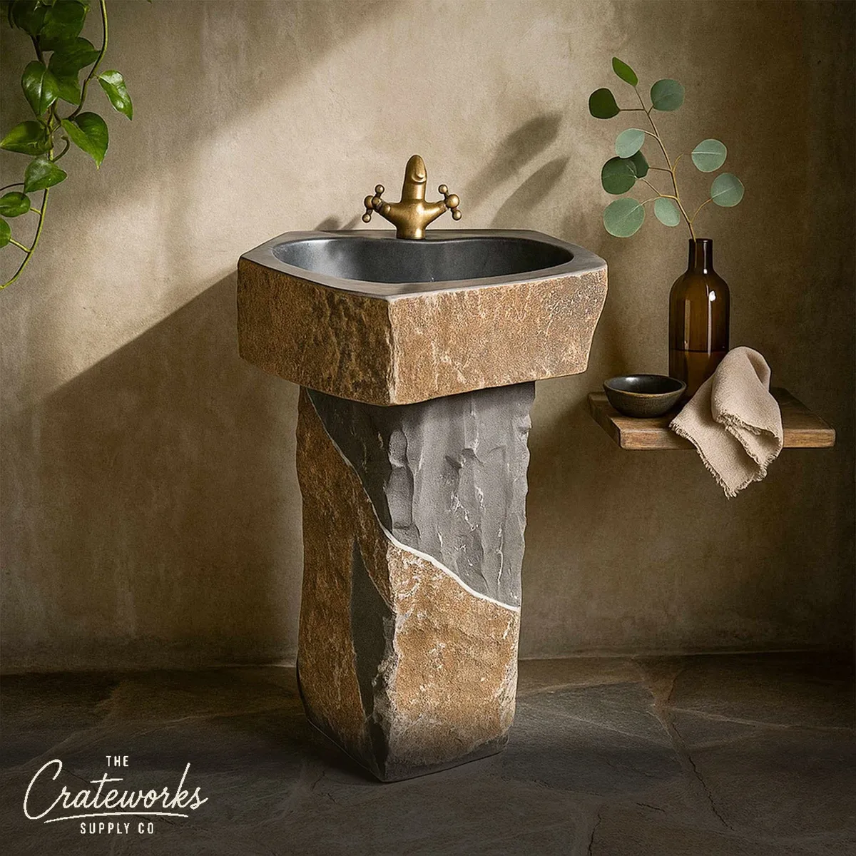 Stone Basin Pedestal