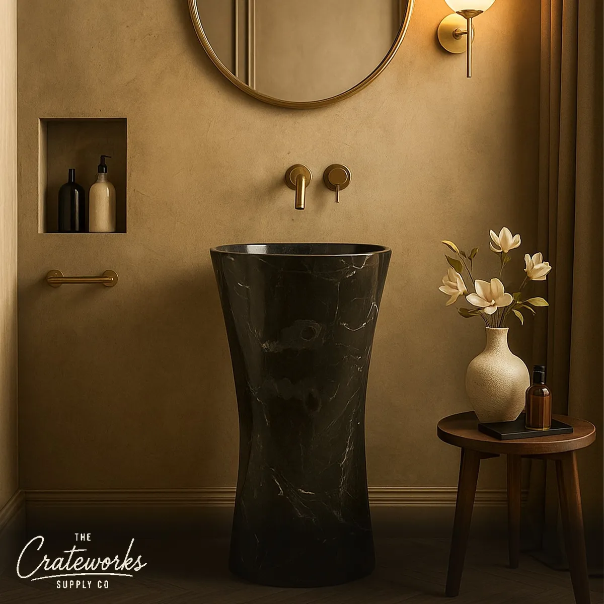 Marble Sink Pedestal Sink (15.,75" by 33.46")