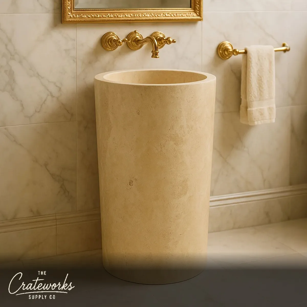 Travertine Pedestal Sink