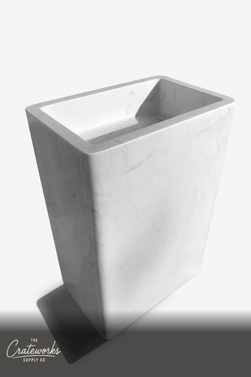 Cubic Marble Pedestal Sink