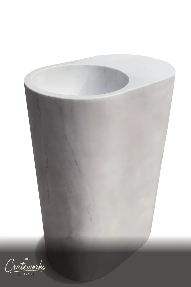 Stone Pedestal white marble sink