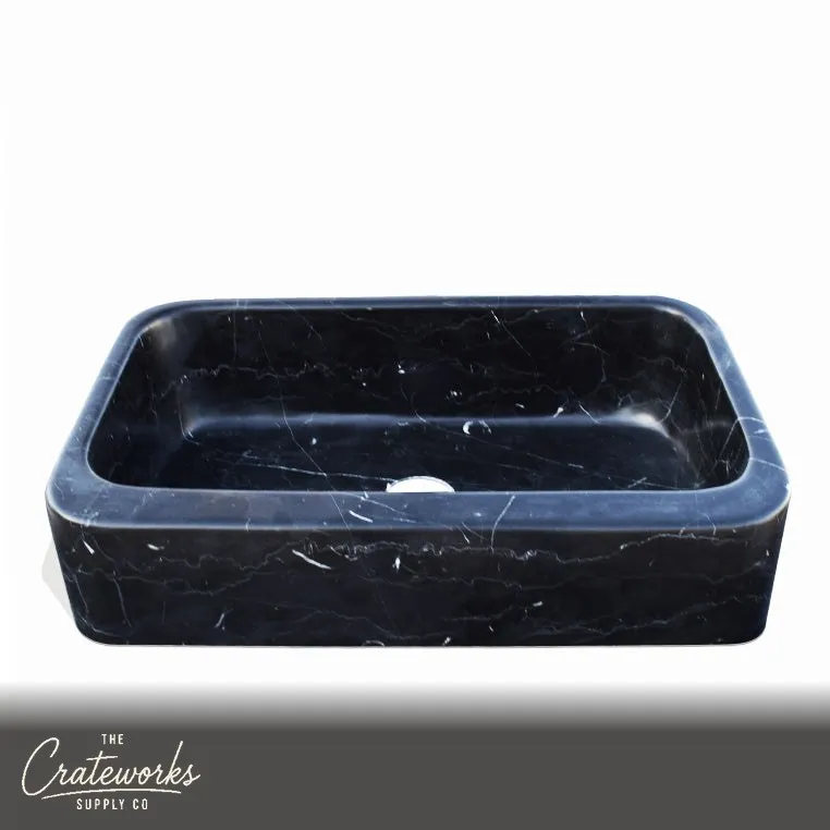 Black Marble Square Sink