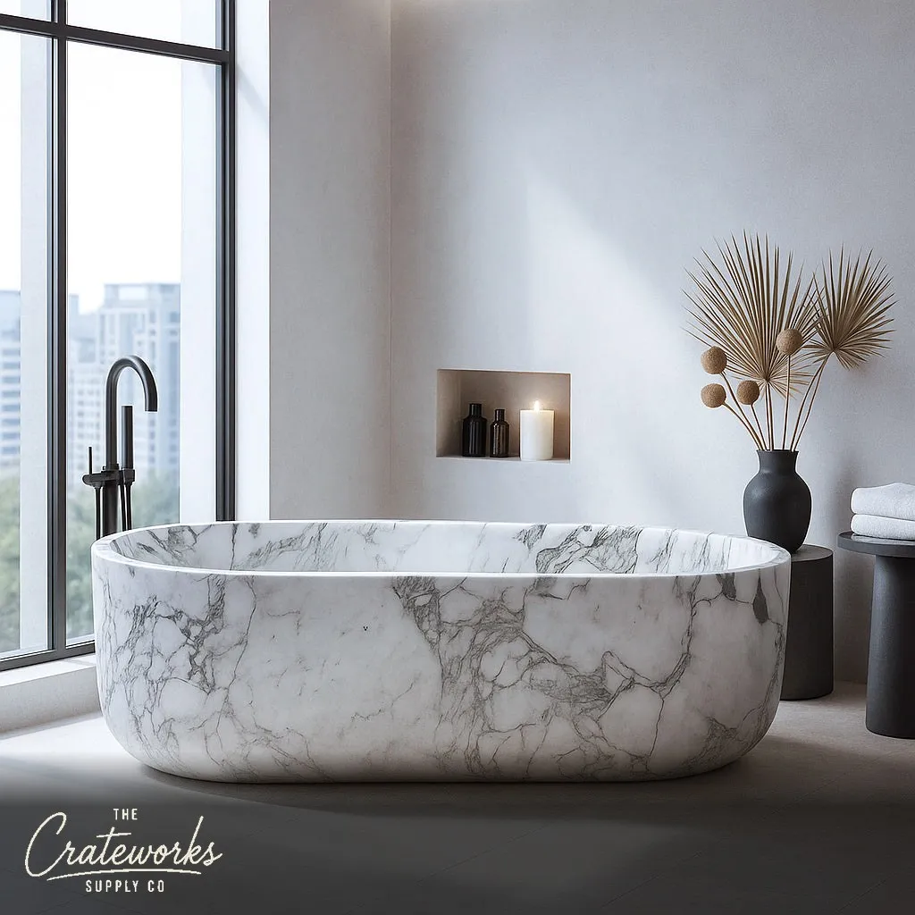 Marble bathtub Arabescato White Marble