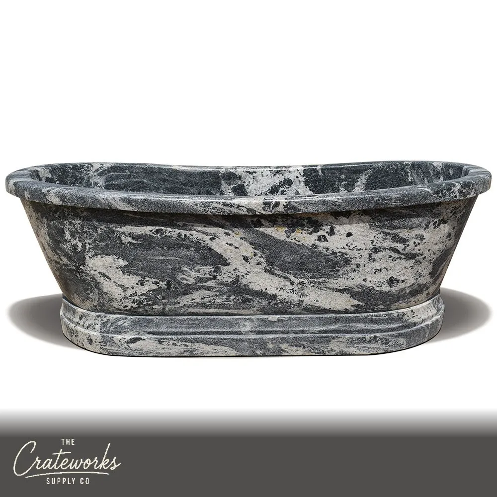 Marble tub French bateau design