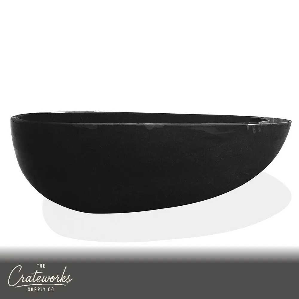 Large Stone Bathtub and Matching Black Marble Basins for Master Bathroom