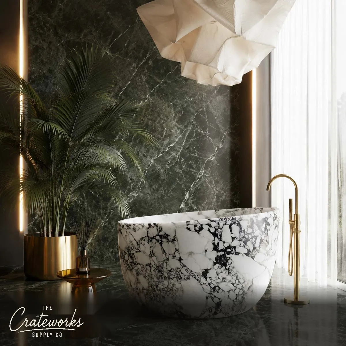 Stone tubs in Calacatta Monet Marble